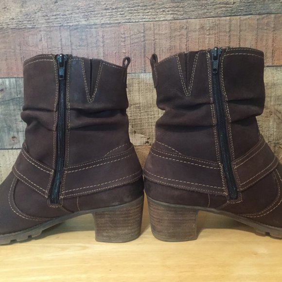 Remonte Dorndorf Ankle Boots Brown Lined Leather Slouch Style 2" Heel US Size 10 - Picture 9 of 15